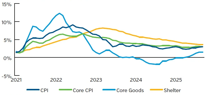 Graph showing inflation rate since 2021