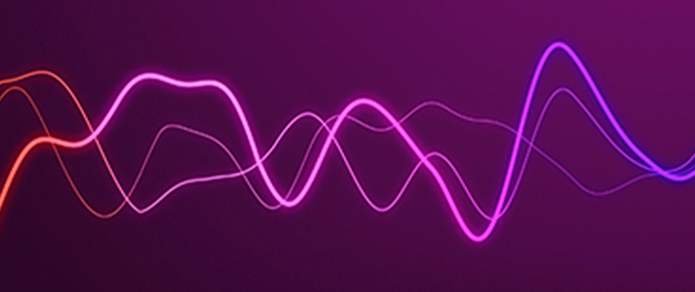 Purple abstract waveforms representing market signals, investment insights and portfolio strategy.